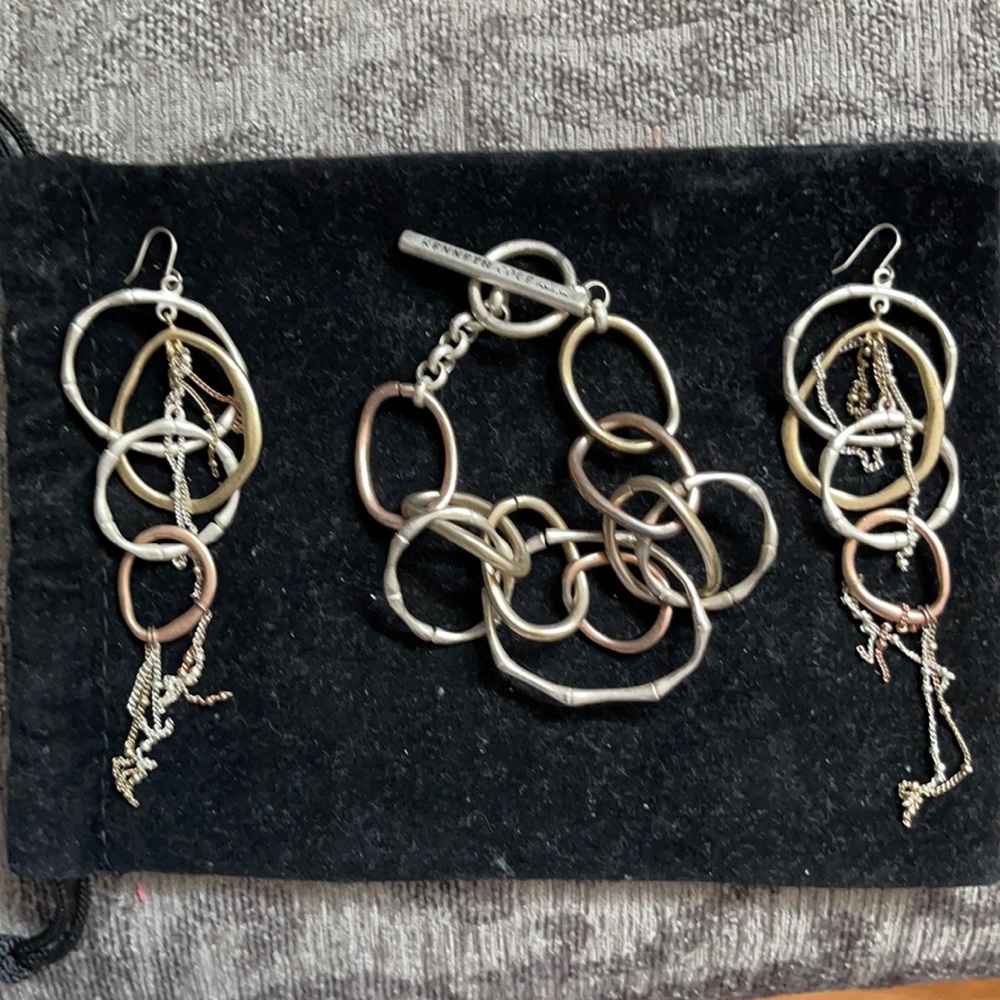 Kenneth Cole silver gold and Rosegold fringe set
